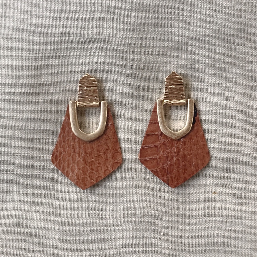 Leather Metal Earrings